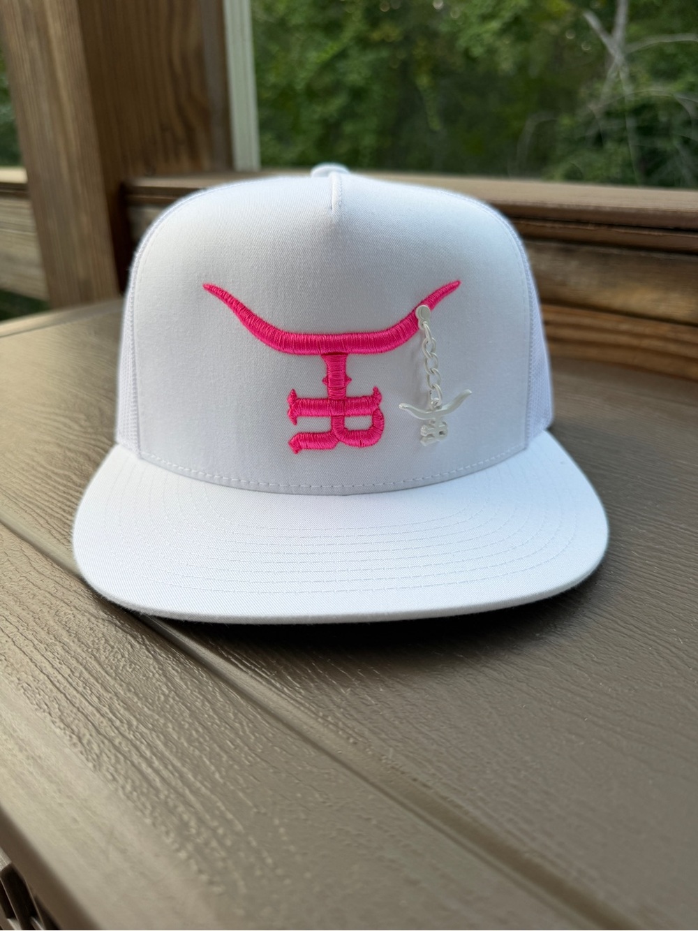 Rancher co Snapback Hat with Pink Embroidered Logo and charm